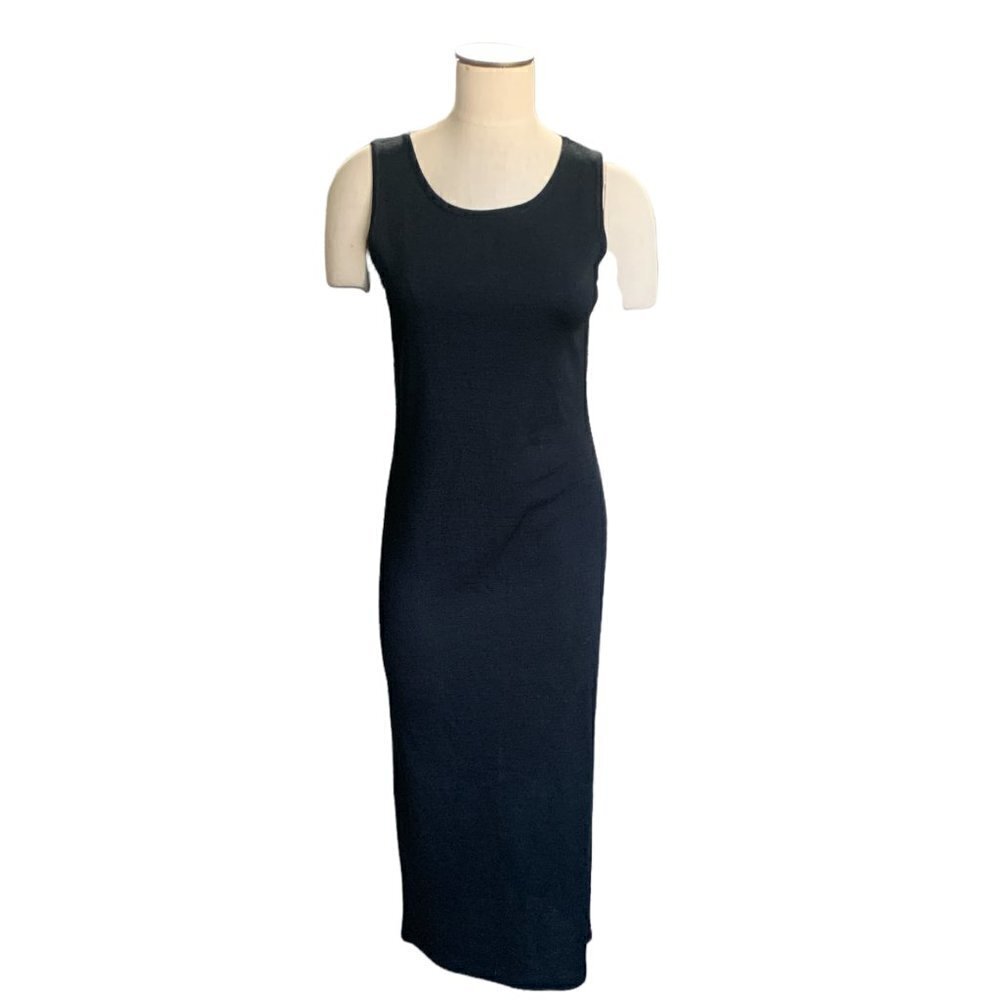 Maggy London Sleeveless Tank/Sheath Midi Dress‎ Sz PS Black 58F